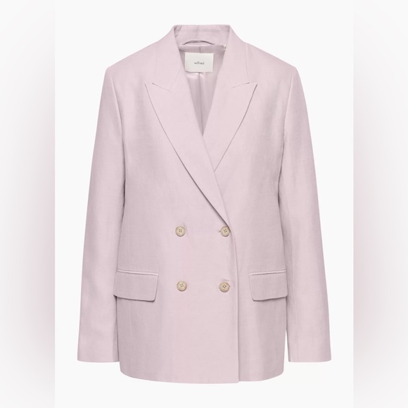 Aritzia wilfred lilac linen destiny blazer sz 0 new - Picture 7 of 16